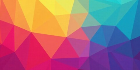 Aufkleber - Abstract Colorful Low-Poly Geometric Background Design Featuring Vibrant Hues and Triangular Shapes