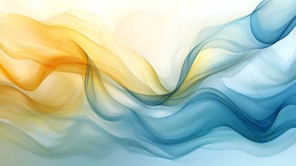 Poster - Flowing waves of colorful abstract art digital creation modern design calm environment artistic viewpoint