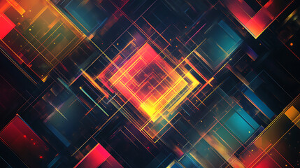 Fototapete - Dynamic abstract shapes and patterns digital space graphic design futuristic environment aerial view modern aesthetics