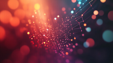 Fototapete - Dynamic data visualization digital space abstract art virtual environment close-up view technology concept