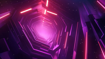 Fototapete - Futuristic digital tunnel virtual space 3d graphics cosmic environment abstract viewpoint illumination concept