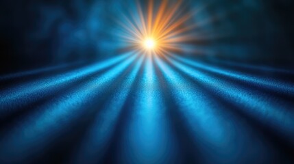 Poster - A bright light shining on a blue background