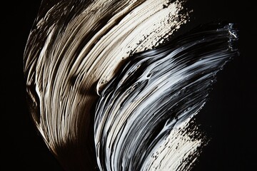 Poster - A detailed view of a monochromatic artwork, showcasing textures and brushstrokes