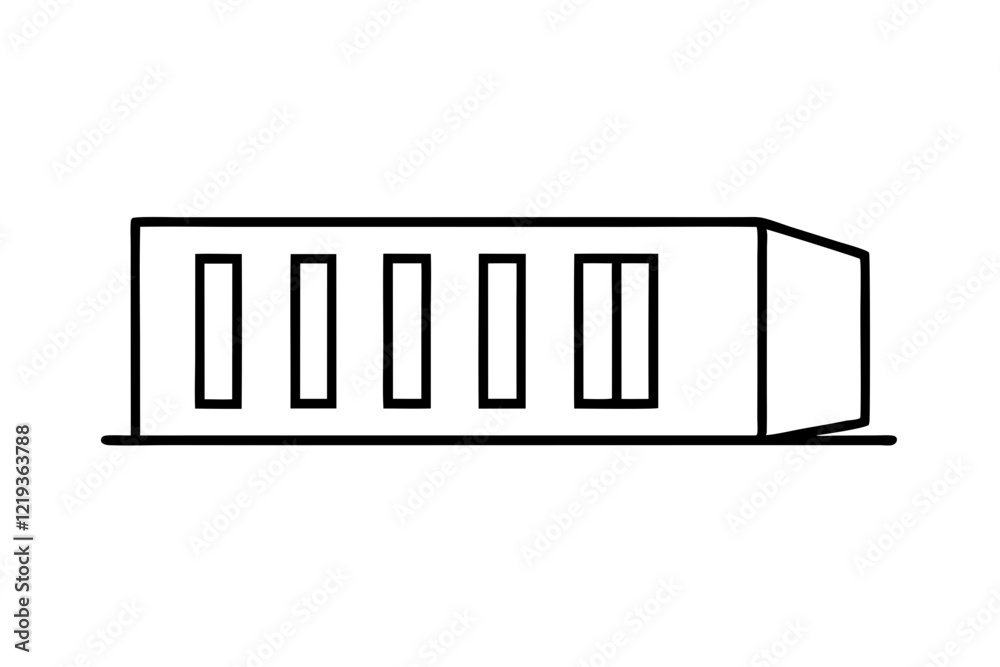Shipping Container Line Art Icon – Vector Illustration for Logistics ...