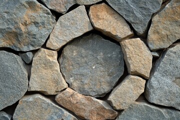 Poster - a stone wall with a unique circular opening