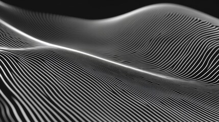 Poster - A black and white photograph of a wavy surface, perfect for use in designs requiring a simple yet striking visual element