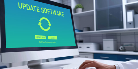 Aufkleber - software update on computer for brisk version of device software upgrade