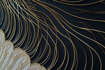 Poster - a close-up shot of a textured gold and black wall