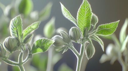 Sticker - A detailed view of a plant's leaves, ideal for use in designs about nature and the environment