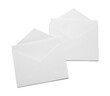 © New Africa - Envelopes with cards isolated on white, top view. Mockup for design
