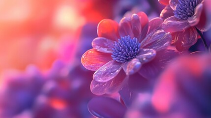 Poster - A close-up shot of a group of purple flowers with intricate details