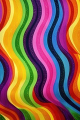 Poster - Abstract design featuring colorful waves and stripes