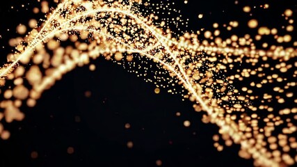Poster - Abstract background with glowing orange lights on black, creating a dynamic and festive atmosphere. digital light particles concept