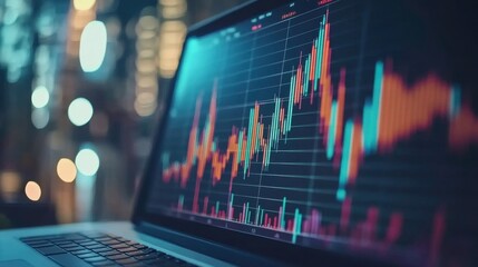 Poster - Colorful Data Visualization on Laptop Screen