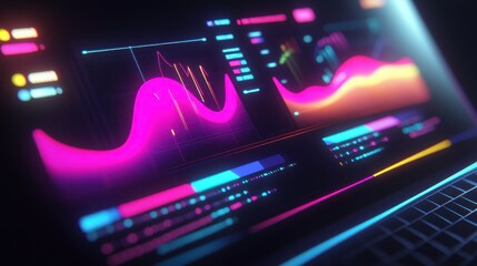 Poster - Colorful Data Visualizations on Laptop Screen