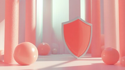 Poster - Digital Shield Illustration for Business Use