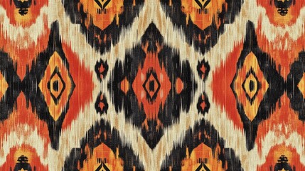Poster - Abstract geometric design featuring orange, black, and white colors