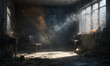 © Artem Markin - Abandoned dusty room in an old house. Dry plants. Gloomy atmosphere.