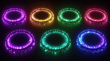 Poster - A set of six different colored lights in a circle, suitable for various presentations and designs