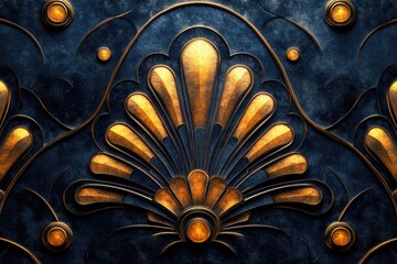 Poster - Close-up of decorative design on a wall, great for interior design or architecture uses