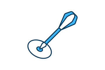 Poster - Target with Arrow icon. icon related to Star Up. suitable for web site, app, user interfaces, printable etc. flat line icon style. simple vector design editable