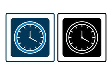 Poster - Clock icon. icon related to Star Up. suitable for web site, app, user interfaces, printable etc. solid icon style. simple vector design editable