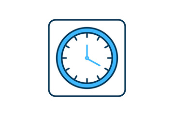 Poster - Clock icon. icon related to Star Up. suitable for web site, app, user interfaces, printable etc. flat line icon style. simple vector design editable
