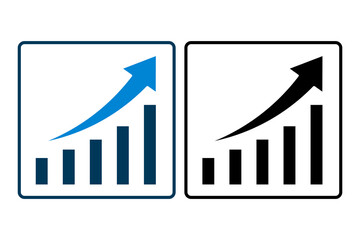 Poster - Graph with Arrow icon. icon related to Star Up. suitable for web site, app, user interfaces, printable etc. solid icon style. simple vector design editable