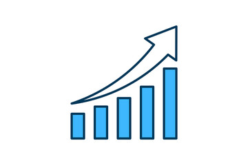 Poster - Graph with Arrow icon. icon related to Star Up. suitable for web site, app, user interfaces, printable etc. flat line icon style. simple vector design editable