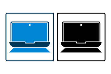 Poster - Laptop icon. icon related to Star Up. suitable for web site, app, user interfaces, printable etc. solid icon style. simple vector design editable