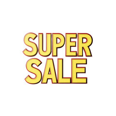 Aufkleber - A graphic design showcasing a super sale announcement in bold yellow letters against a black background.