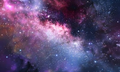 Wall Mural - explore a vibrant view of the cosmos showcasing colorful nebulae and countless stars in deep space