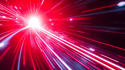 Wall Mural - high speed red light background. generative ai