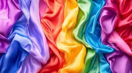 Poster - A colorful piece of fabric with a rainbow pattern