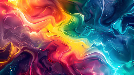 Poster - Futuristic liquid abstract colorful wallpaper, generative ai