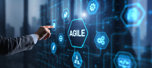 Agile software development technology business concept