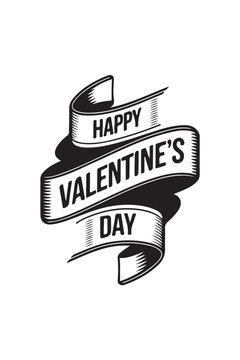 Happy Valentine's Day greeting, romantic sticker. Typography Template Vector Design. Valentine's Day sticker, Banner, wallpaper, heart,  elements background—isolated illustration poster 14 February. 