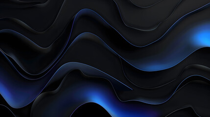 Wall Mural - gradient abstract background in shades of black and deep night blue, generative ai