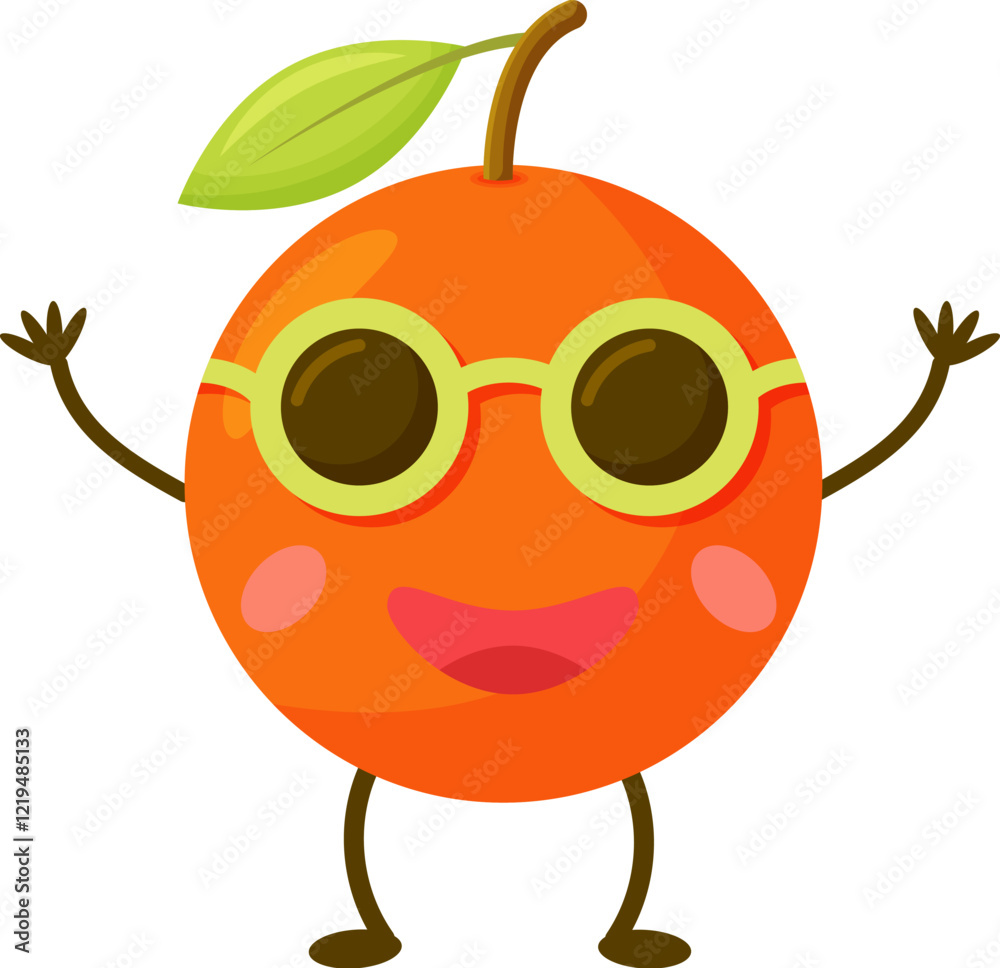Orange Cute fruit cartoon character isolated on white background vector ...
