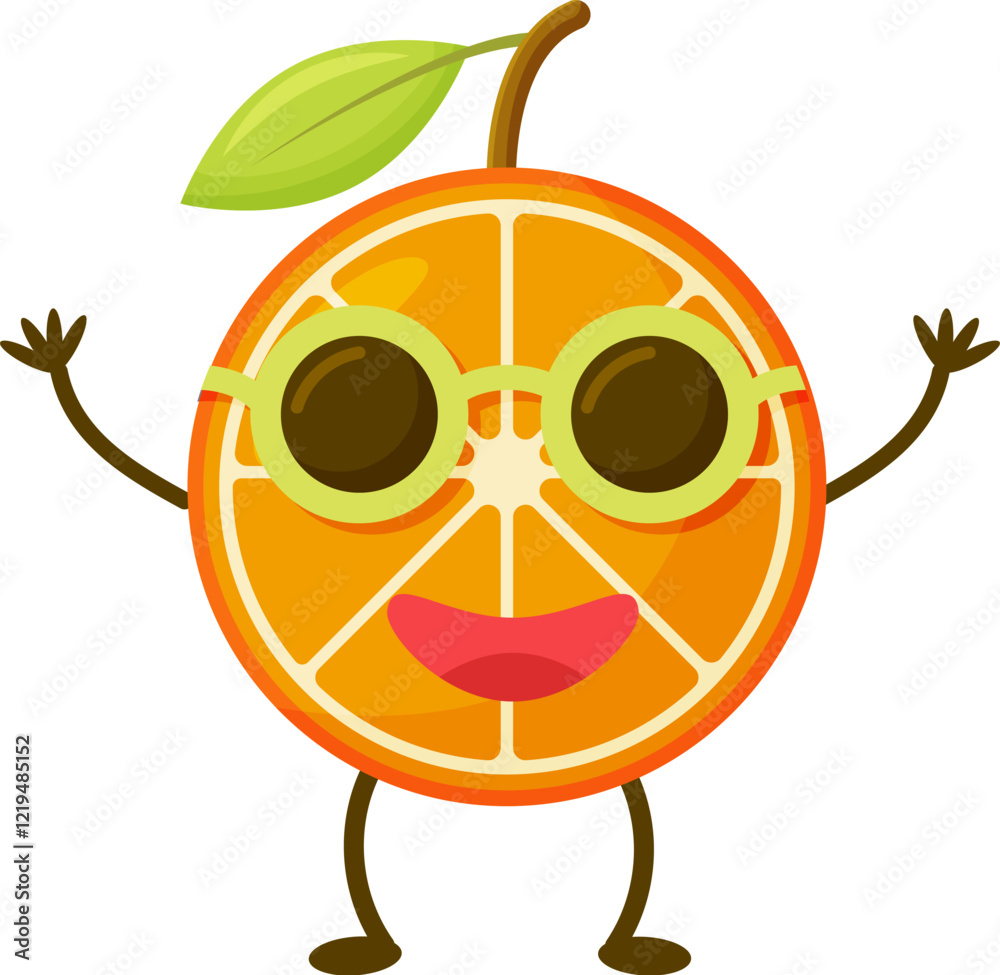 Orange Cute fruit cartoon character isolated on white background vector ...