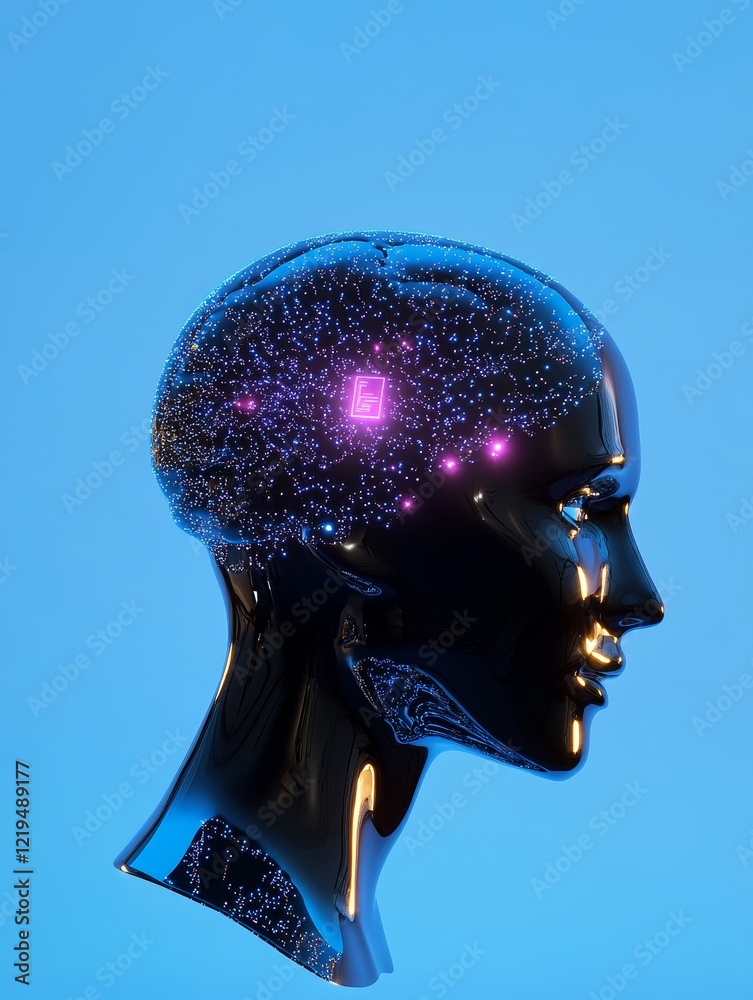 AI Brain Visualization Digital Elements Representation - Digital brain ...
