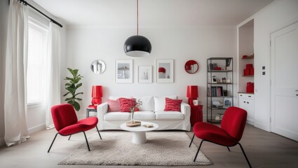 Aufkleber - Elegant Living Room with Modern Design