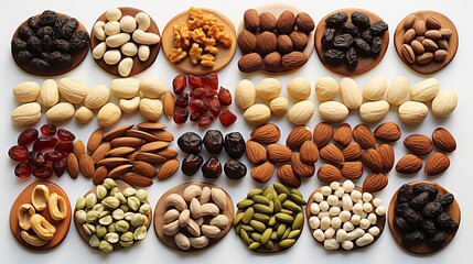 Closeup of a bowl of mixed organic nuts, seeds, and beans, a healthy and nutritious ingredient for vegetarian diets and breakfast cereals