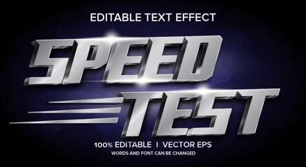 Poster - speed test 3d vector text effect with modern style design