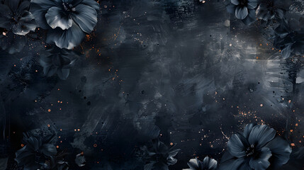 Wall Mural - grunge floral background featuring dark, generative ai