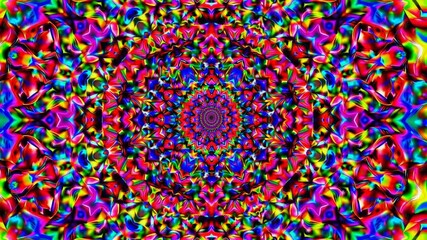 Poster - Colorful kaleidoscope pattern with vibrant symmetrical design, abstract art concept