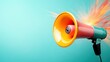 © senadlife - A vibrant megaphone emitting colorful sparks, symbolizing dynamic communication and expression in an energetic, artistic style against a bright background.