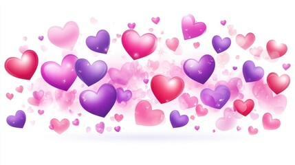 Wall Mural - colorful hearts background for romantic and love themes