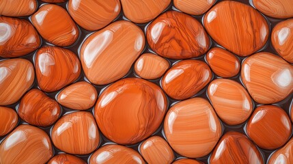 Poster - Artisan mocha mousse-tone polished wooden beads rich brown glossy finish premium texture natural patterns