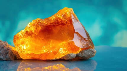 Poster - Macro shot of polished amber stone nature macro elegant environment rich brown and gold tones